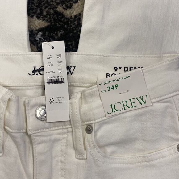 J. Crew Petite 9" demi-boot crop jean in white wash - Picture 6 of 8